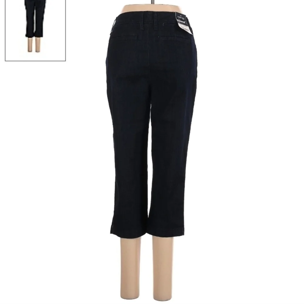 NWT St. John's Bay Dark Was Denim Secretly Slender Cropped Jeans Women's Size 4